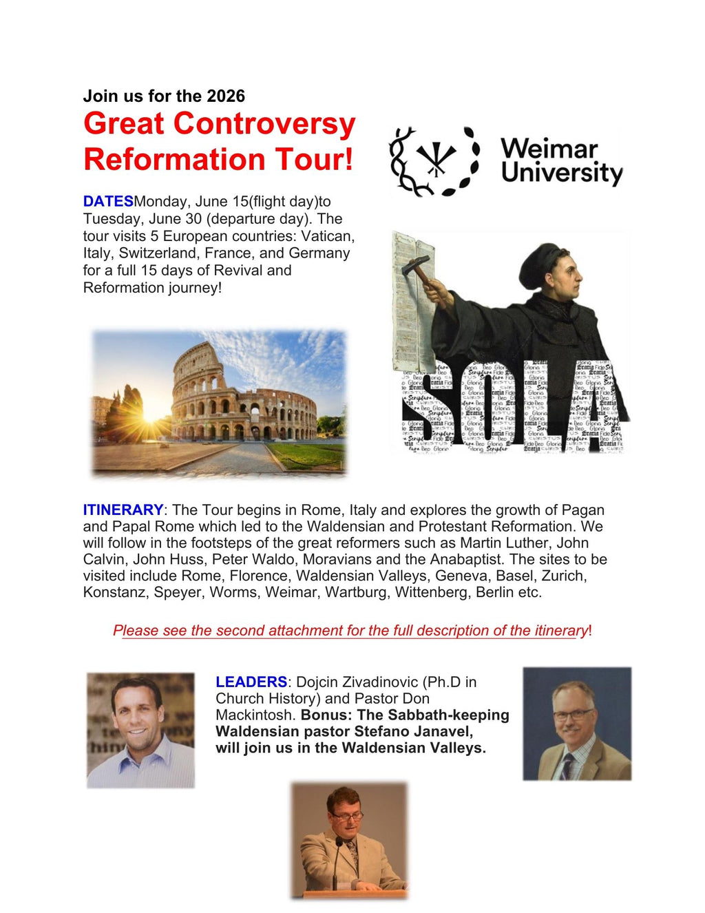 Great Controversy Reformation Tour 2026